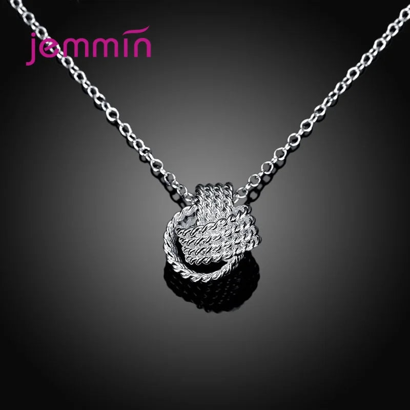 Elegant Fashion Jewelry Sets 925 Sterling Silver High Quality Earrings Necklace Set For Women Girls Wedding Dress