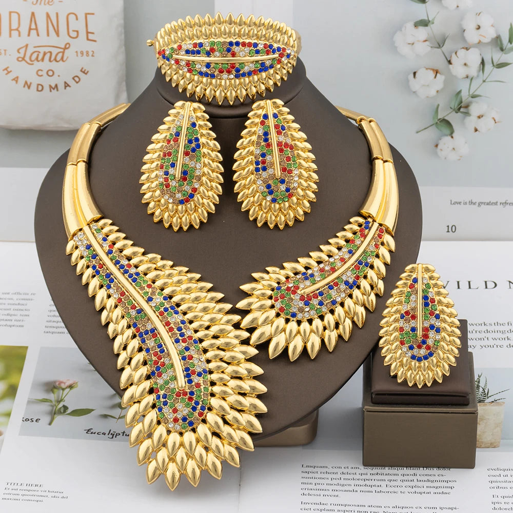 italian jewelry set collor lady necklace earrings jewelry for women high quality jewelry set