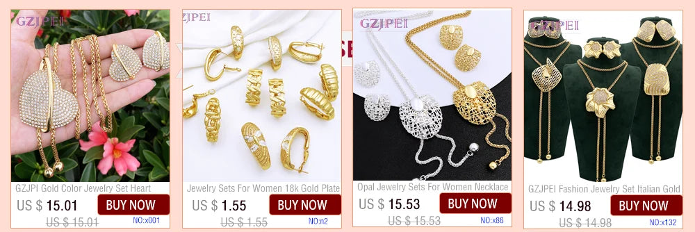 Arabic Jewelry Set For Women Charm 18k Gold Plated Full Jewelry Black And Gold Color Necklace Set Party Accessories