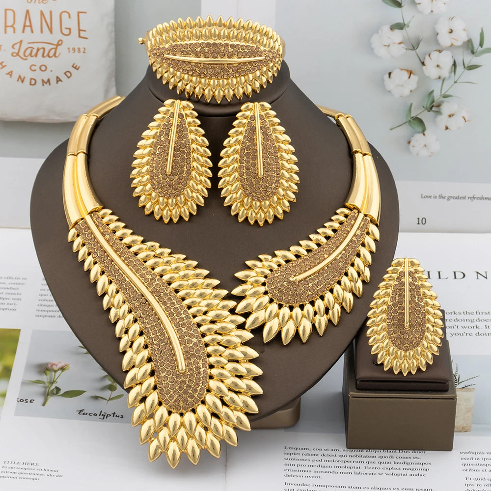 italian jewelry set collor lady necklace earrings jewelry for women high quality jewelry set