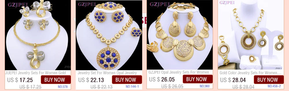 Arabic Jewelry Set For Women Charm 18k Gold Plated Full Jewelry Black And Gold Color Necklace Set Party Accessories