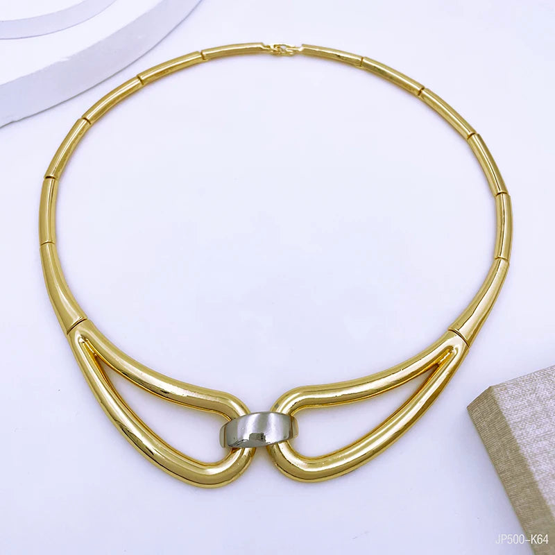 Arabic Jewelry Set For Women Charm 18k Gold Plated Full Jewelry Black And Gold Color Necklace Set Party Accessories
